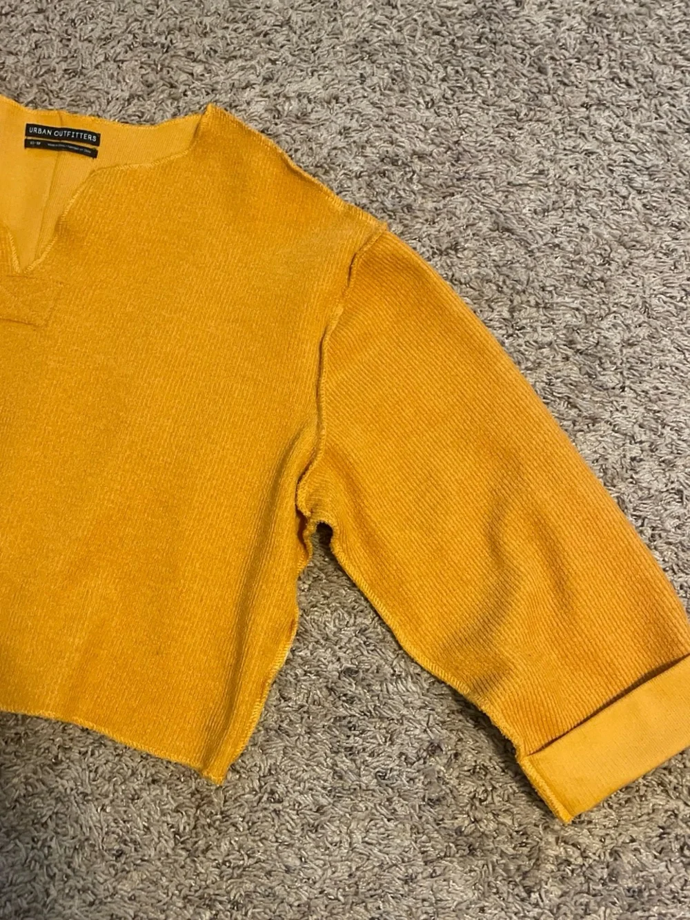 UO Yellow Cropped Knit Top